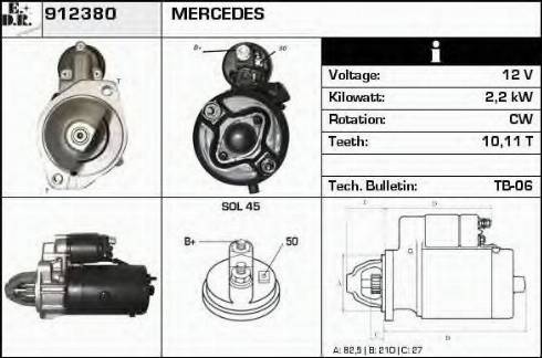 EDR 912380 - Стартер autosila-amz.com