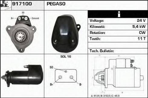 EDR 917100 - Стартер autosila-amz.com