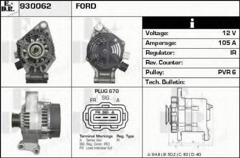 EDR 930062 - Генератор autosila-amz.com