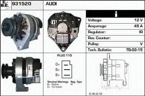 EDR 931520 - Генератор autosila-amz.com