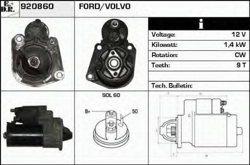 EDR 920860 - Стартер autosila-amz.com