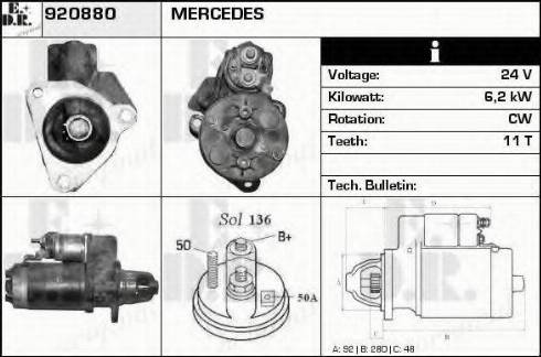 EDR 920880 - Стартер autosila-amz.com