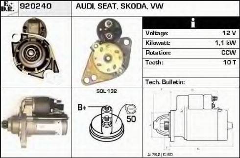 EDR 920240 - Стартер autosila-amz.com