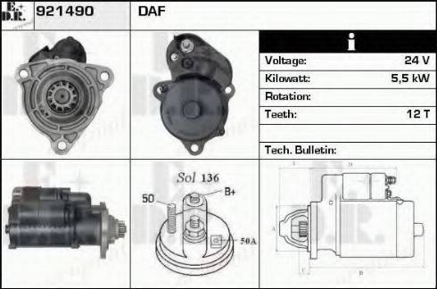 EDR 921490 - Стартер autosila-amz.com