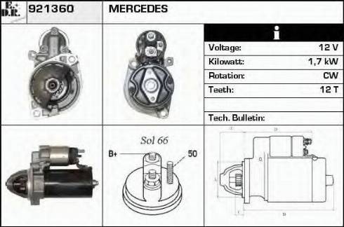 EDR 921360 - Стартер autosila-amz.com