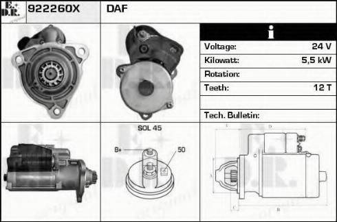 EDR 922260X - Стартер autosila-amz.com