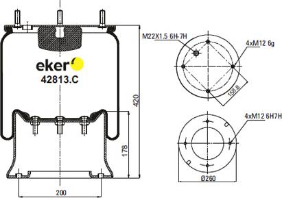 Eker 42813C - Кожух пневматической рессоры autosila-amz.com