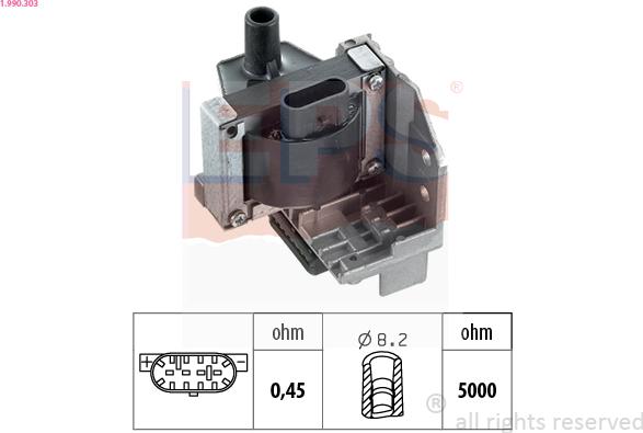 EPS 1.990.303 - Катушка зажигания autosila-amz.com