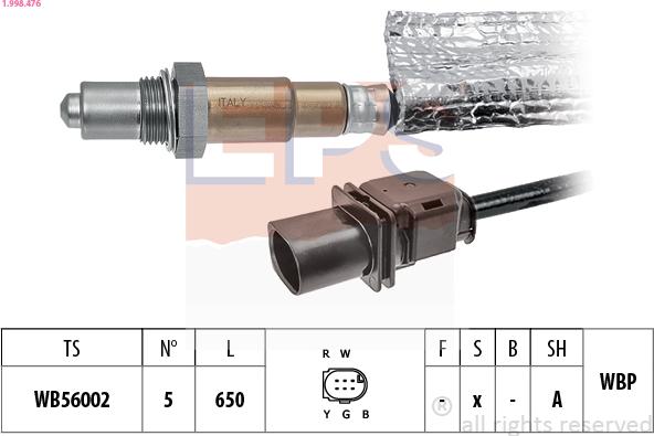 EPS 1.998.476 - Лямбда-зонд, датчик кислорода autosila-amz.com