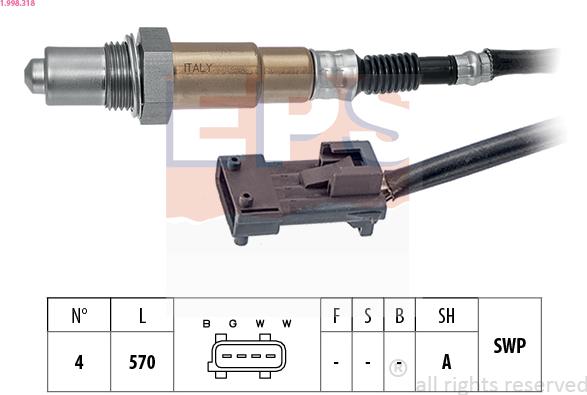 EPS 1.998.318 - oxygen sensor autosila-amz.com