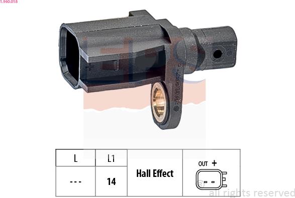 EPS 1.960.018 - Датчик ABS, частота вращения колеса autosila-amz.com