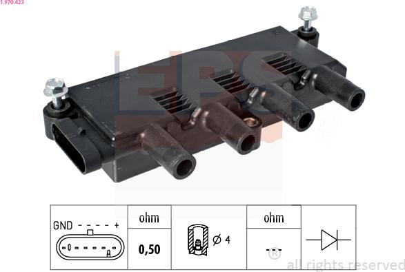 EPS 1.970.423 - Катушка зажигания autosila-amz.com