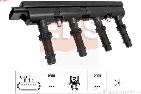 EPS 1.970.547 - Катушка зажигания autosila-amz.com