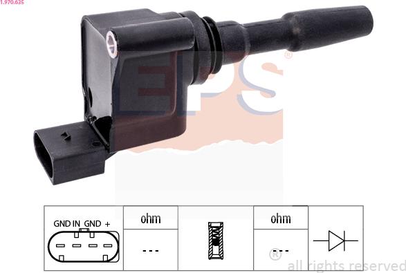 EPS 1.970.635 - Катушка зажигания autosila-amz.com