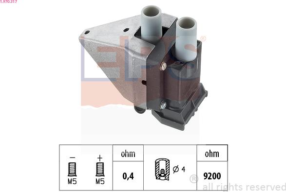 EPS 1.970.317 - Катушка зажигания autosila-amz.com