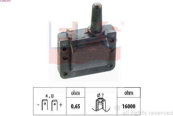 EPS 1.970.216 - Катушка зажигания autosila-amz.com