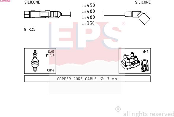 EPS 1.499.069 - Комплект проводов зажигания autosila-amz.com