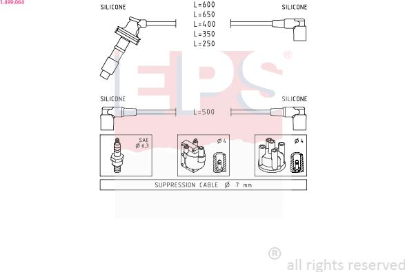 EPS 1.499.064 - Комплект проводов зажигания autosila-amz.com
