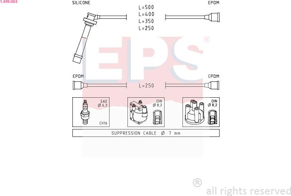 EPS 1.499.004 - Комплект проводов зажигания autosila-amz.com