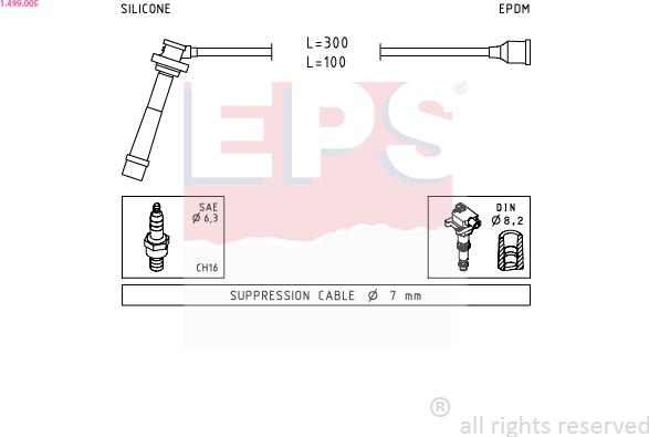 EPS 1.499.005 - Комплект проводов зажигания autosila-amz.com