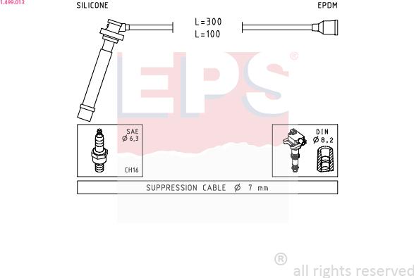 EPS 1.499.013 - Комплект проводов зажигания autosila-amz.com