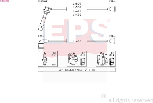 EPS 1.499.028 - Комплект проводов зажигания autosila-amz.com