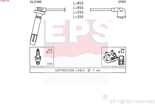 EPS 1.499.106 - Комплект проводов зажигания autosila-amz.com
