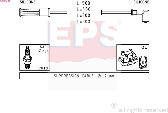 EPS 1.499.244 - Комплект проводов зажигания autosila-amz.com