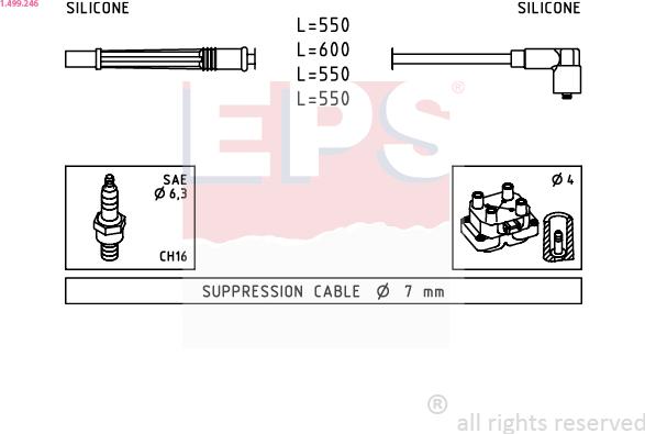 EPS 1.499.246 - Комплект проводов зажигания autosila-amz.com
