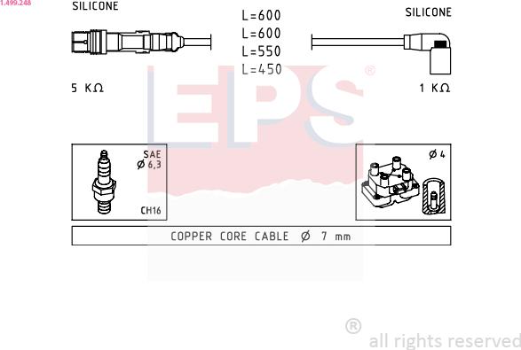 EPS 1.499.248 - Комплект проводов зажигания autosila-amz.com