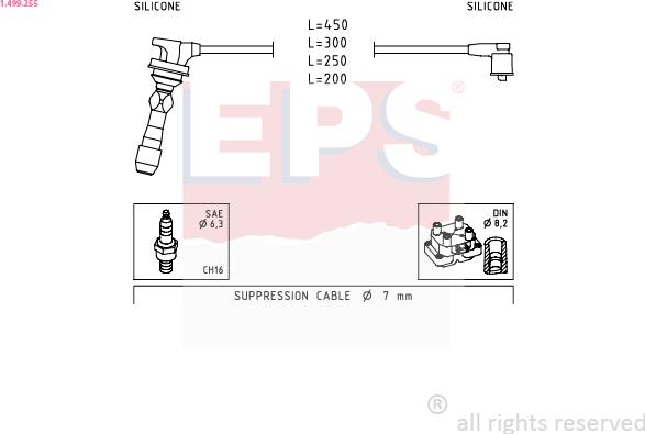 EPS 1.499.255 - Комплект проводов зажигания autosila-amz.com