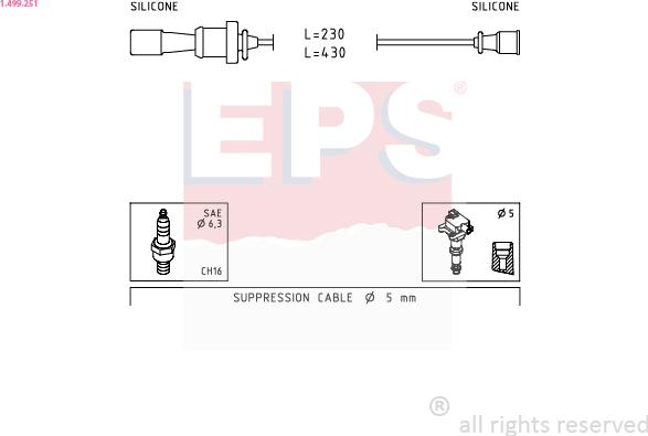 EPS 1.499.251 - Комплект проводов зажигания autosila-amz.com