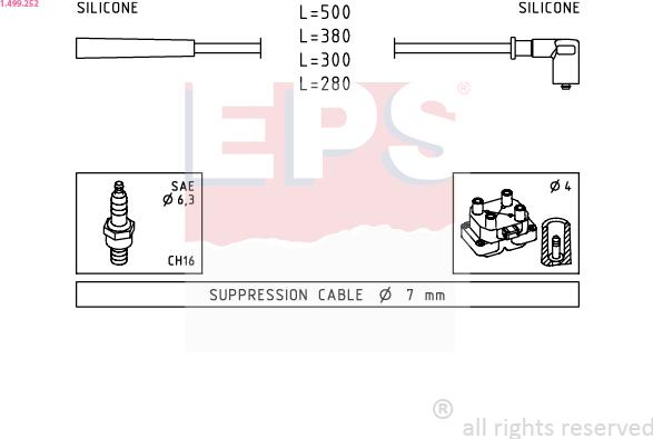 EPS 1.499.252 - Комплект проводов зажигания autosila-amz.com