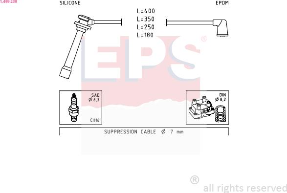 EPS 1.499.239 - Комплект проводов зажигания autosila-amz.com