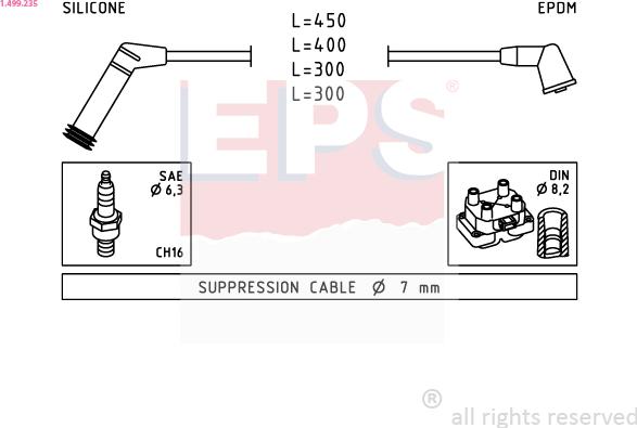 EPS 1.499.235 - Комплект проводов зажигания autosila-amz.com