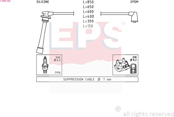 EPS 1.499.236 - Комплект проводов зажигания autosila-amz.com