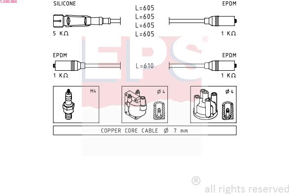 EPS 1.500.965 - Комплект проводов зажигания autosila-amz.com