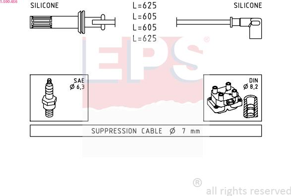 EPS 1.500.456 - Комплект проводов зажигания autosila-amz.com