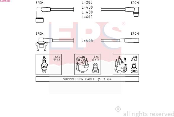 EPS 1.500.415 - Комплект проводов зажигания autosila-amz.com