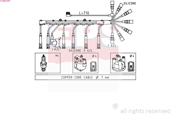 EPS 1.500.597 - Комплект проводов зажигания autosila-amz.com