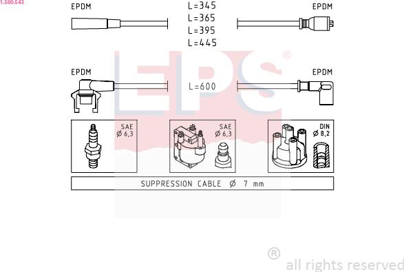 EPS 1.500.543 - Комплект проводов зажигания autosila-amz.com