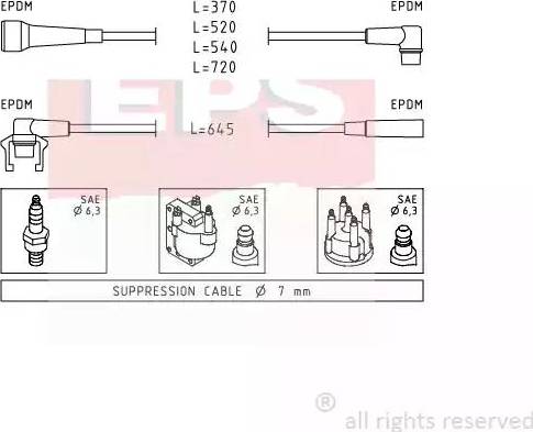 EPS 1.500.537 - Комплект проводов зажигания autosila-amz.com