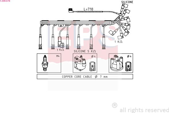 EPS 1.500.578 - Комплект проводов зажигания autosila-amz.com