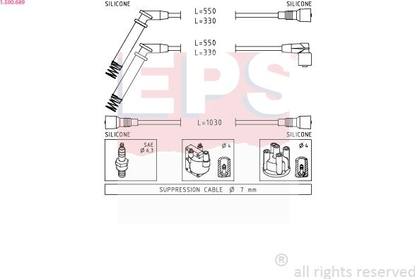 EPS 1.500.689 - Комплект проводов зажигания autosila-amz.com