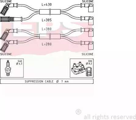 EPS 1.500.889 - Комплект проводов зажигания autosila-amz.com