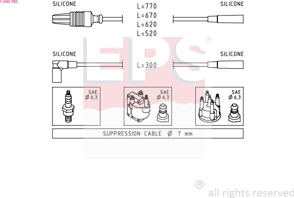 EPS 1.500.780 - Комплект проводов зажигания autosila-amz.com