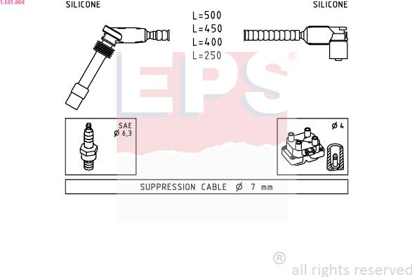 EPS 1.501.904 - Комплект проводов зажигания autosila-amz.com