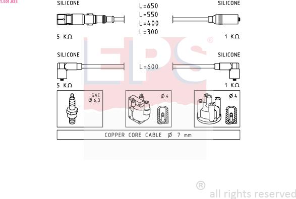 EPS 1.501.933 - Комплект проводов зажигания autosila-amz.com