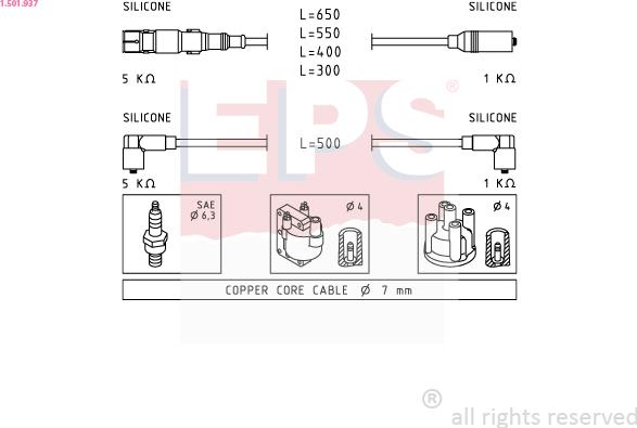 EPS 1.501.937 - Комплект проводов зажигания autosila-amz.com