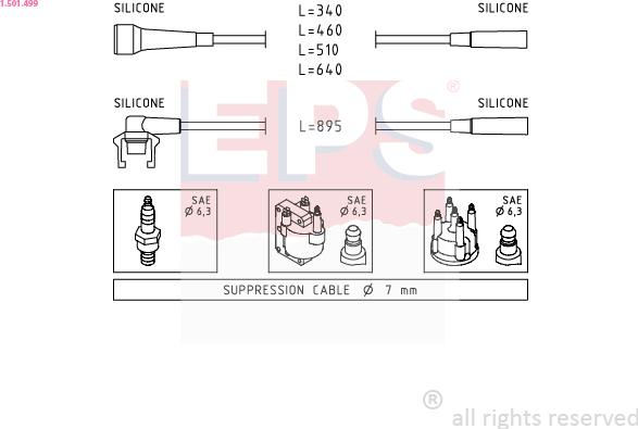 EPS 1.501.499 - Комплект проводов зажигания autosila-amz.com